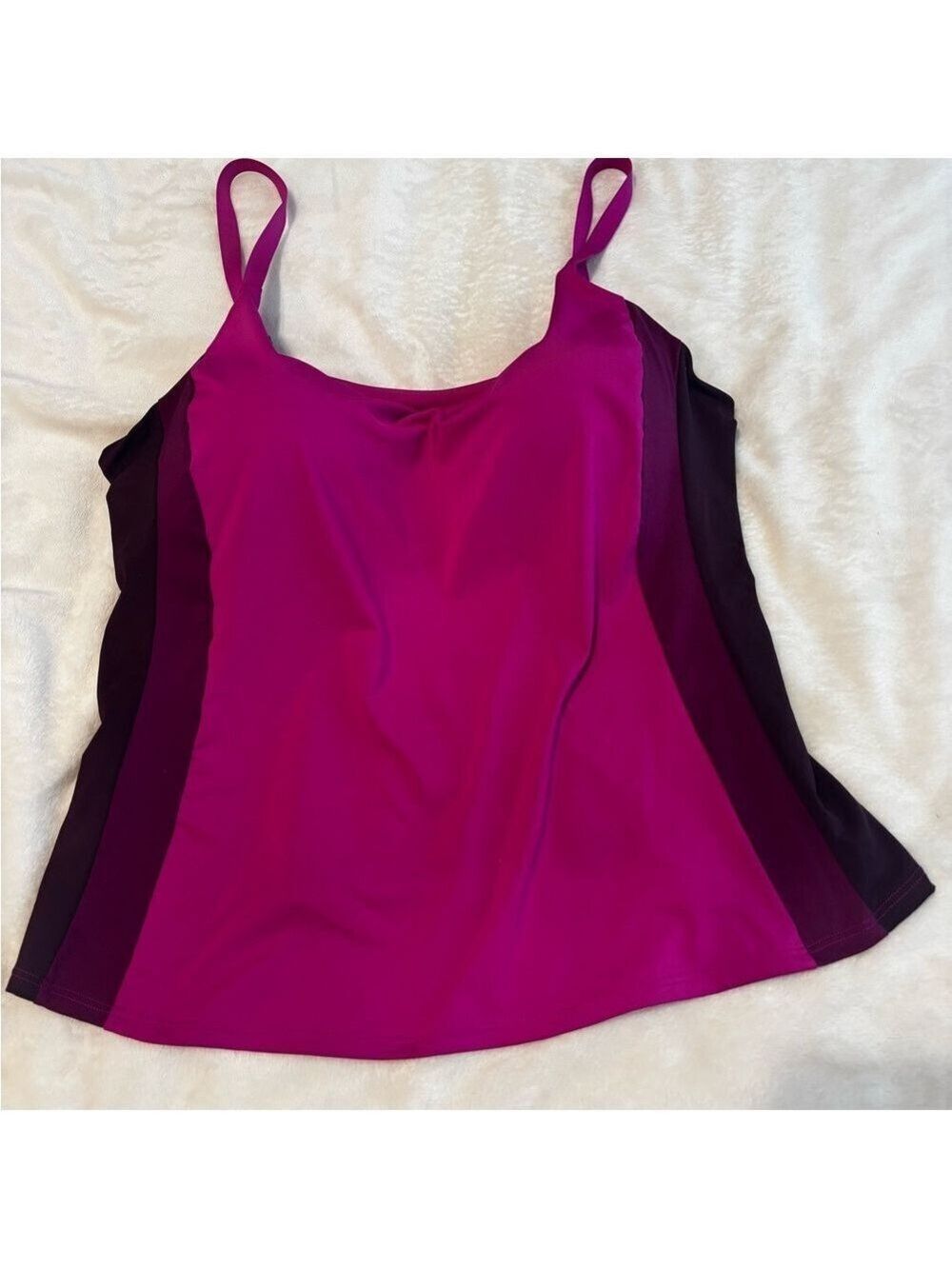Athleta Coastline Molded Cup Tankini Women's Pink and Purple Top Sz 40 B/C